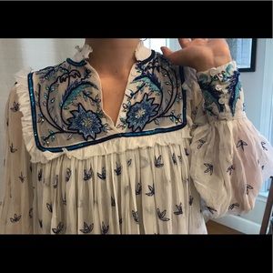 Anthropologie Antik Batik beaded boho maxi dress